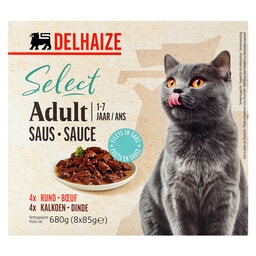 Delhaize | Kattevoeding | Saus | Rund & kalkoen 