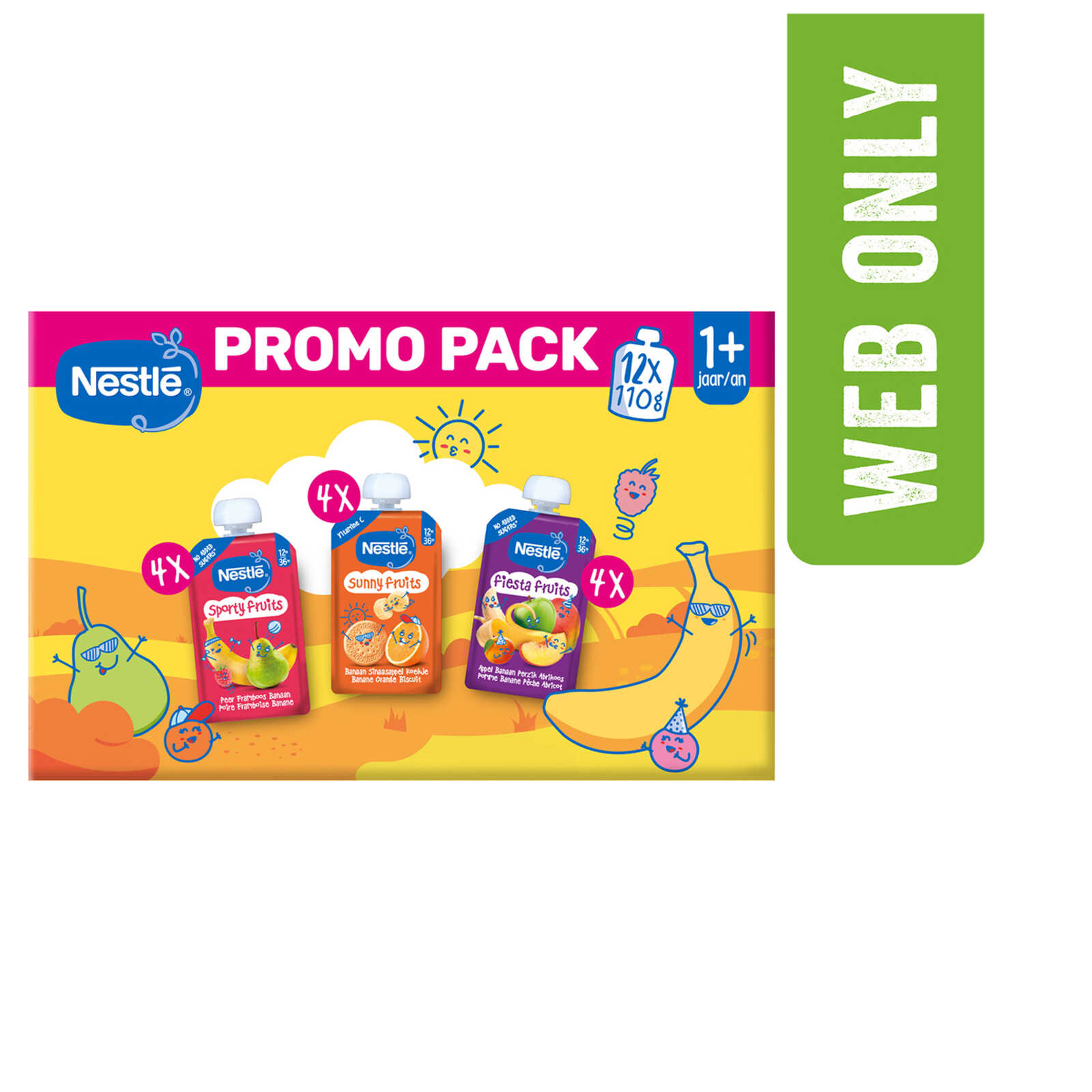 Nestlé Fruit | Knijpzakje | 12 m | Multipack