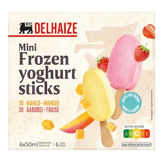 Delhaize | Yaourt | Stick | Mangue | Fraise 6 x 5 cl