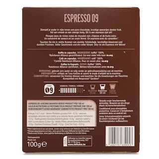 Delhaize | Café | Espresso 09 | 20 Caps 20 x 5 gr