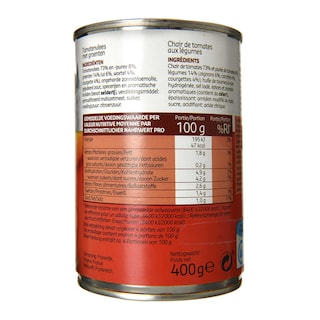 Delhaize | Tomaten | Vlees | Groenten | Blik 400 gr