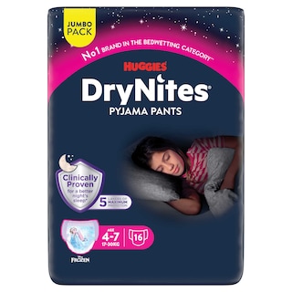 Huggies | DryNites | Nachtbroekjes | Meisje | Absorberend | 4-7 jaar 