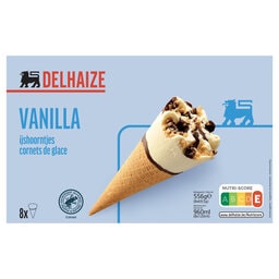 Delhaize | Cornet | Vanille 8 x 12 cl