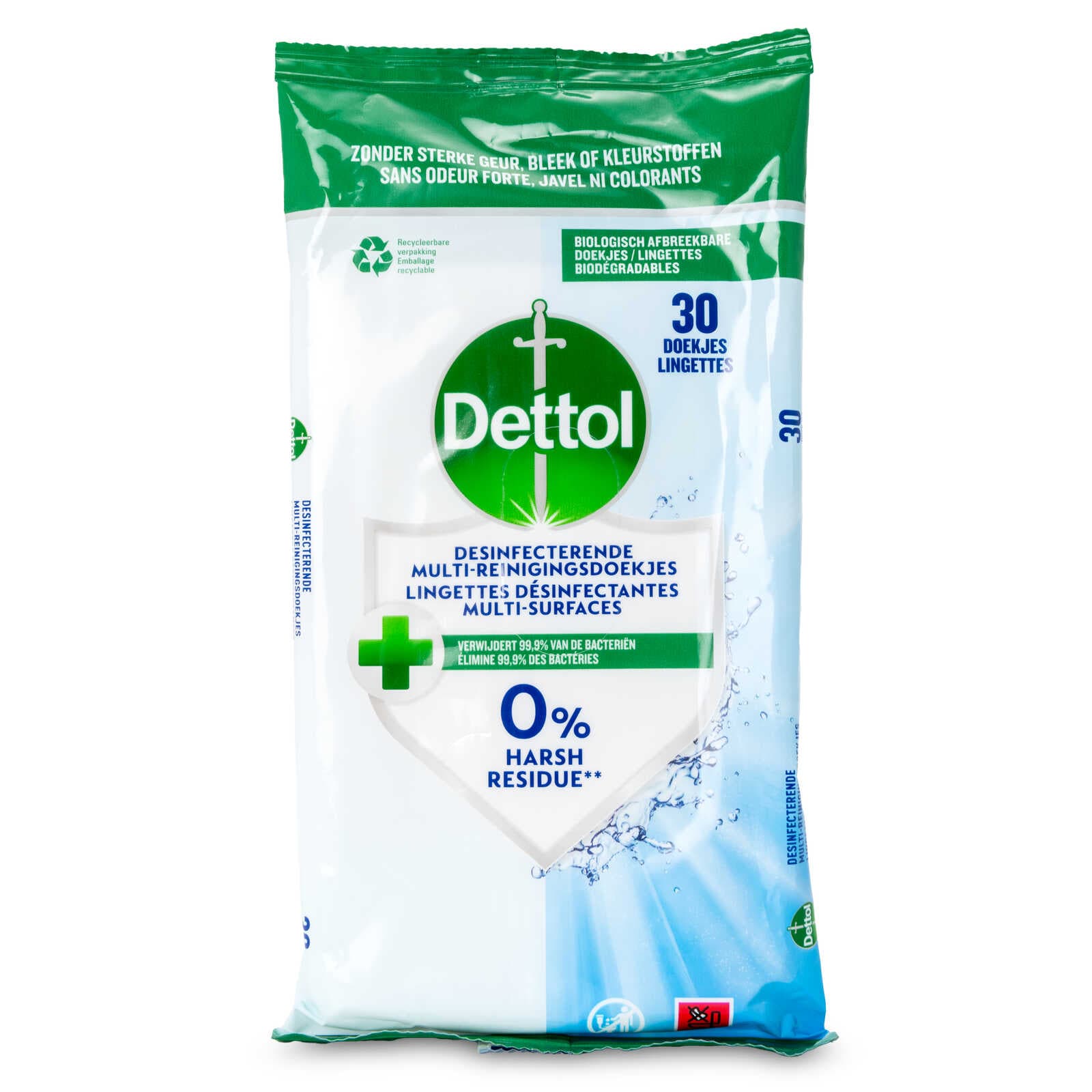 Dettol 30 Doekjes Oppervlakken | 0% Harsch Residu
