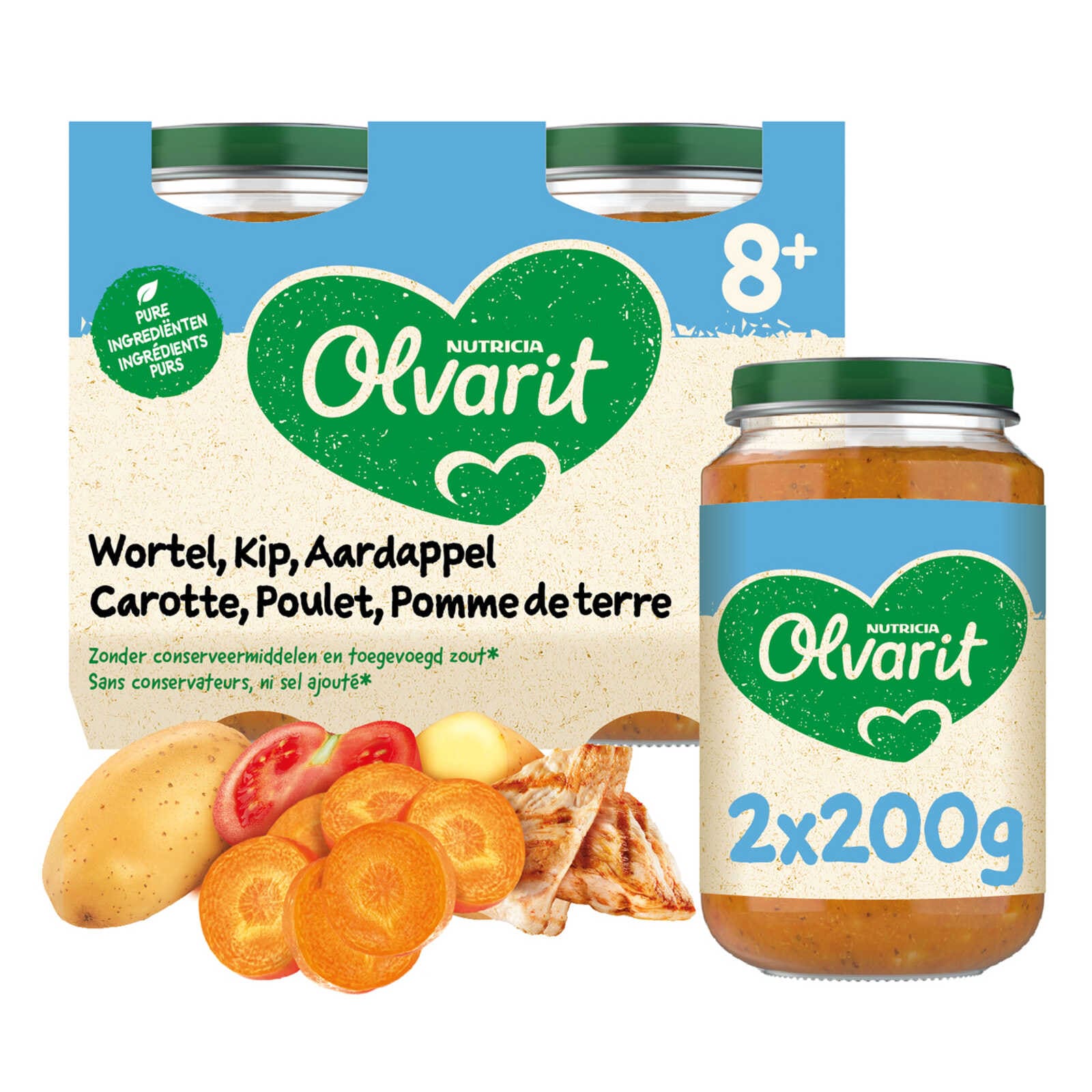Olvarit Maaltijd | Wortel Kip Aardappel | 8M