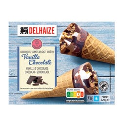 Delhaize | Cornet Vanille - chocolat 