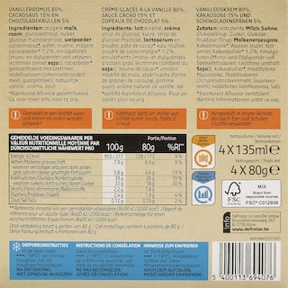 Delhaize | Ijsroom | Dame blanche 4 x 13,5 cl