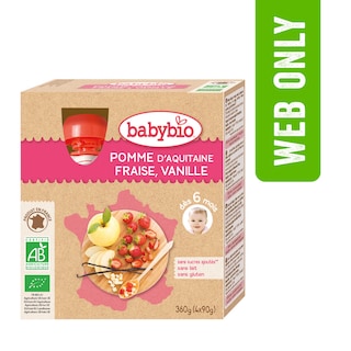 Babybio | Knijpzakje | Aardbei Vanilla | 6M | Bio 