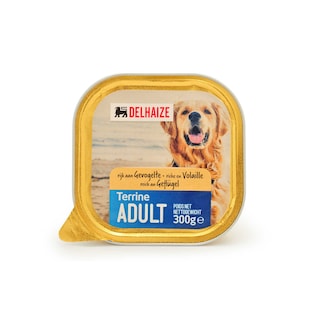 Delhaize | Aliment chien | Terrine | Adult | Volaille 