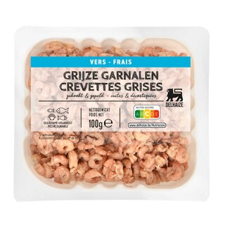 Delhaize | Crevettes grises | Fraîches | Décortiquées 100 gr