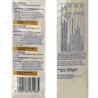 Delhaize | Pasta | Fusilli | Tricolore 500 gr