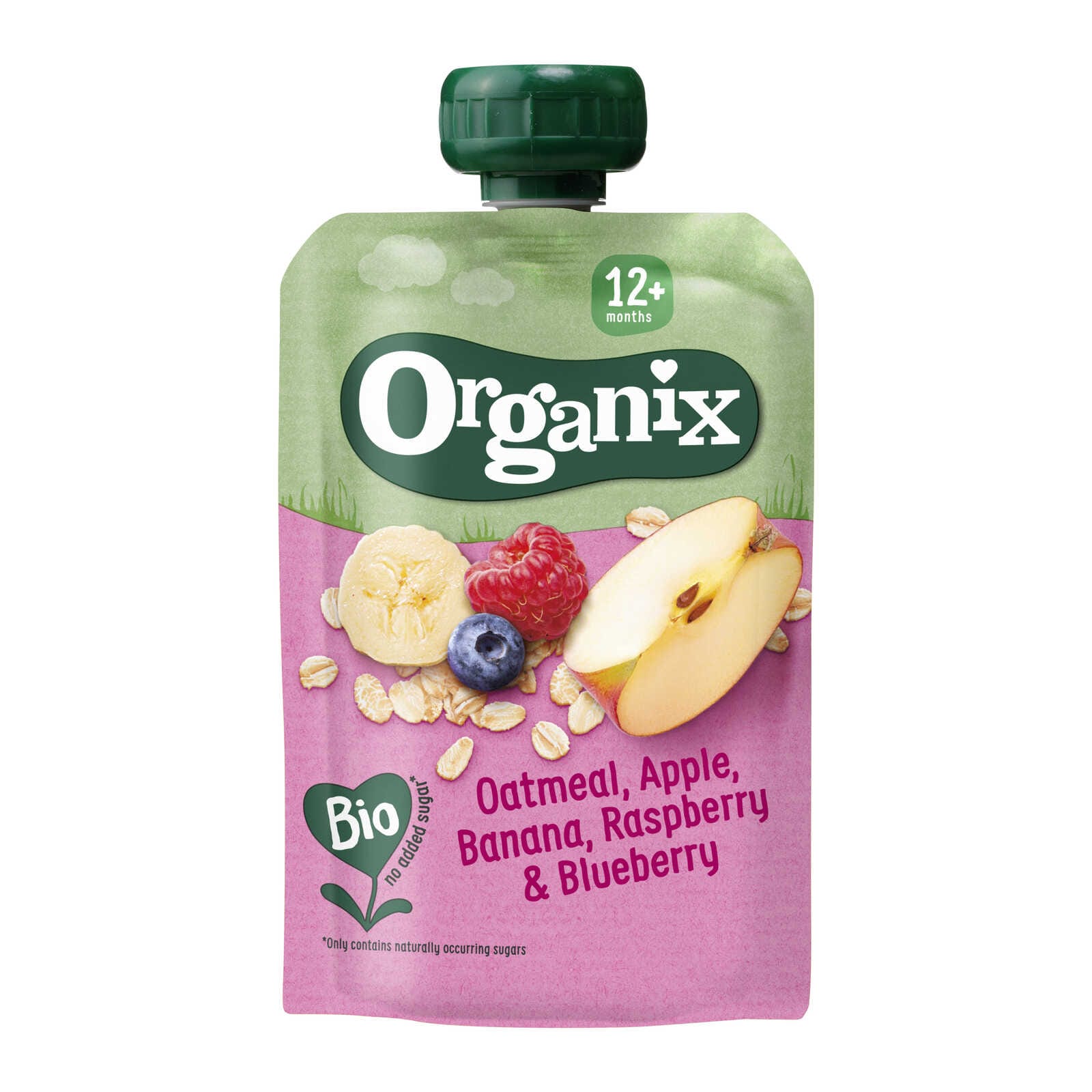 Organix Knijpzakje | Haver Banaan Bosbes | 12M | Bio