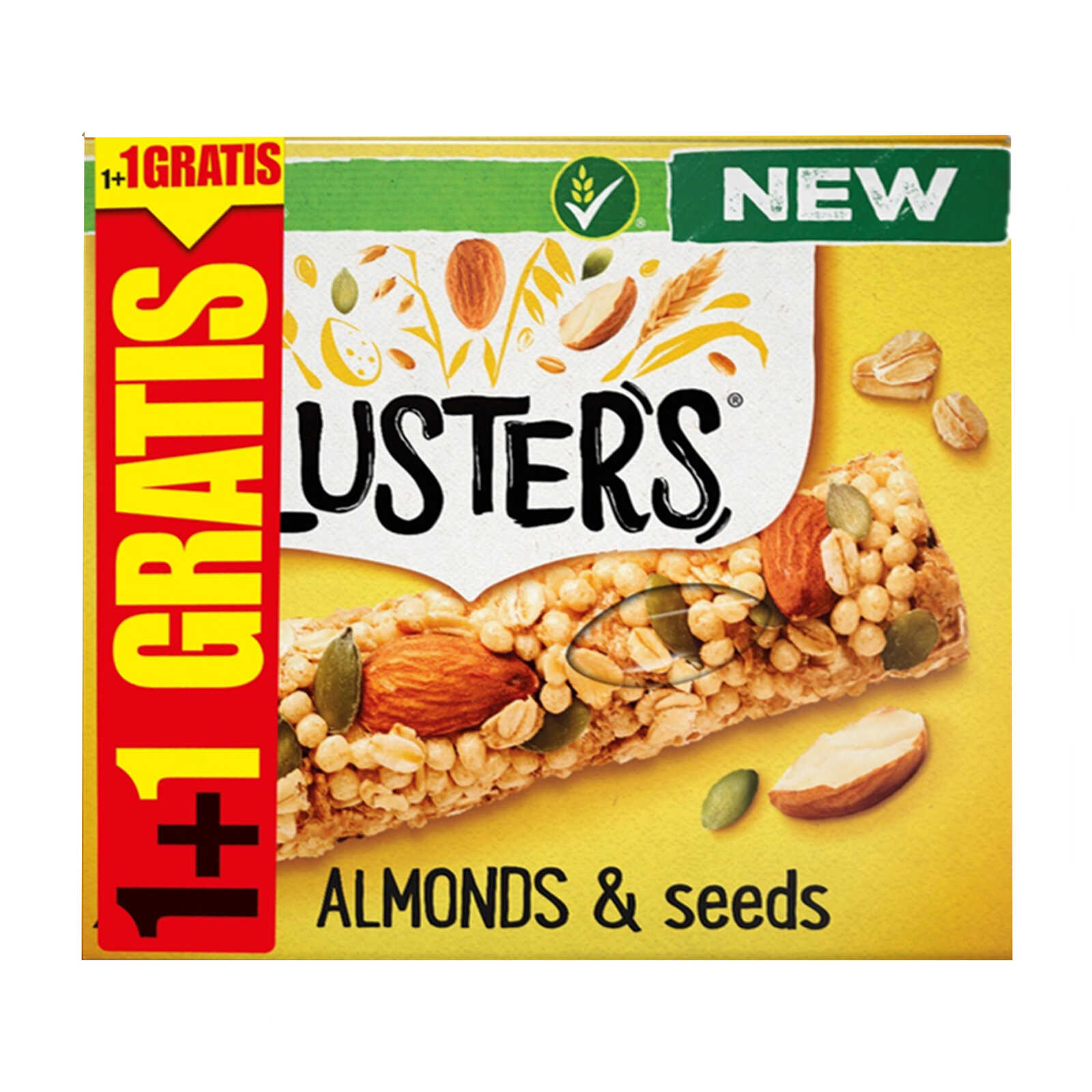 Nestlé | Clusters | Graanrepen | Amandelen & Granen | 1+1 Gratis 