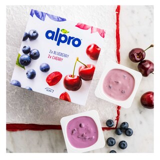 Alpro | Blauwe bosbes-Kers | Plantaardig alternatief voor yoghurt 