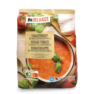 Delhaize | Soep | Tomaat | Basilicum | Mozzarella 