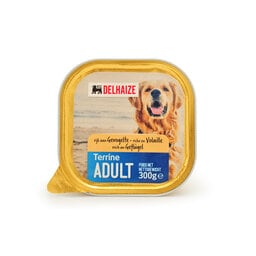 Delhaize | Aliment chien | Terrine | Adult | Volaille 