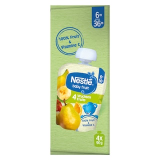 Nestlé | Baby Fruit | Fruit | 4 Vruchten | Knijpzakje | 6 maanden 