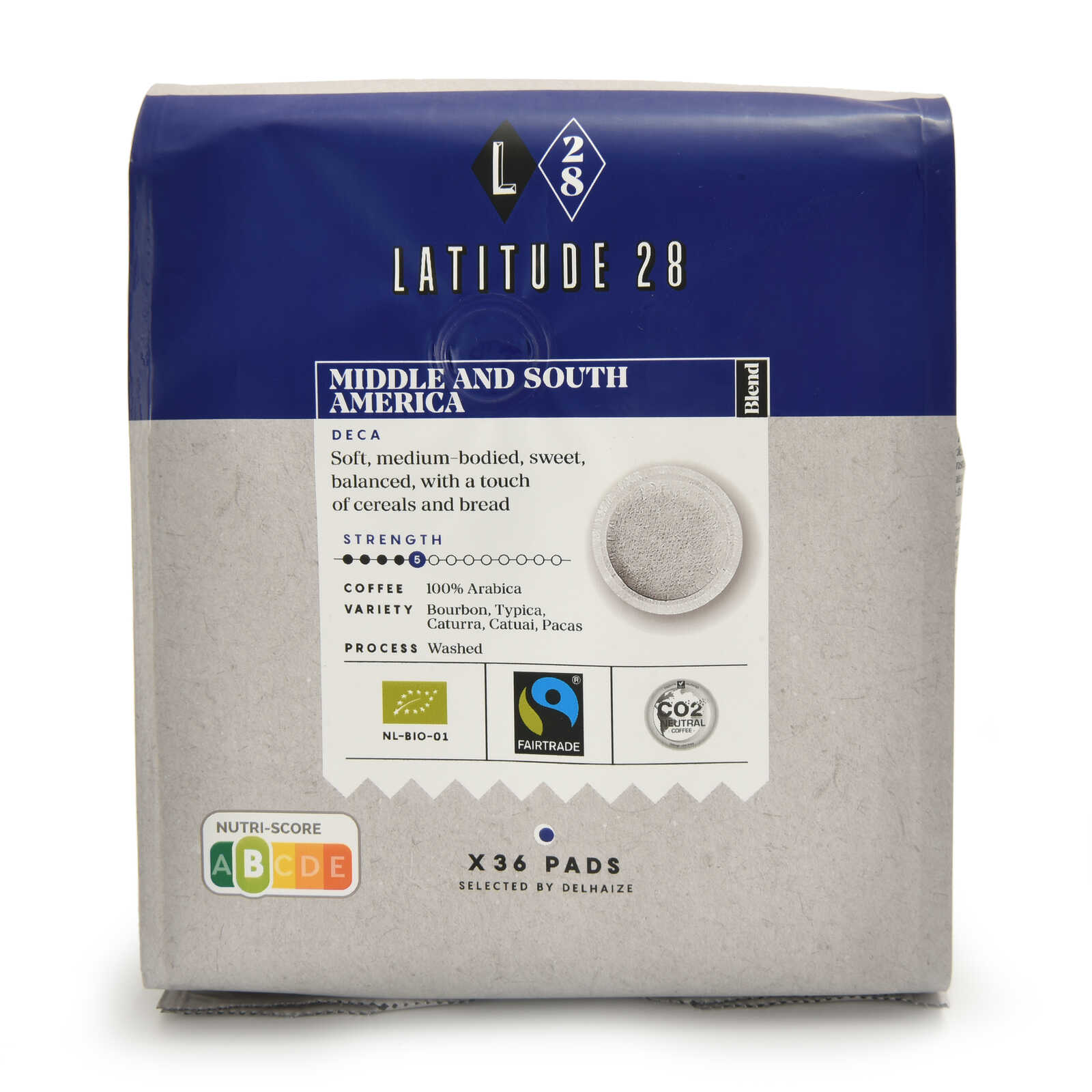 Latitude 28 | Delhaize | Koffie | Deca | 36P | Utz-Sg | Ft | Bio 