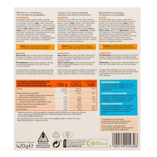 Delhaize | Jambon à l'os | Sauce moutarde-Haricots v-PDT 