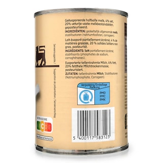 Delhaize | Melk | Geëvaporeerd | Halfvol | 4% 