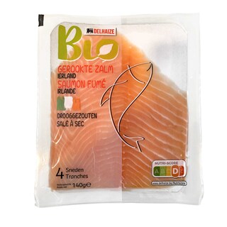 Delhaize | Bio | Gerookte zalm | 4 sneden | Ierland | Bio 