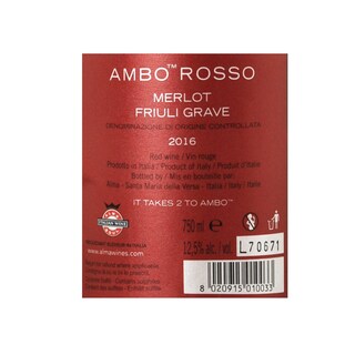 Italie - Italië | Lombardia - Friuli D.O.C. | Ambo Rosso Merlot Varietale 2017 