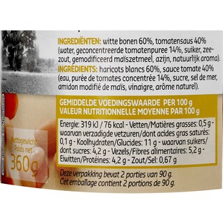 Delhaize | Witte bonen | Tomatensaus 360 gr