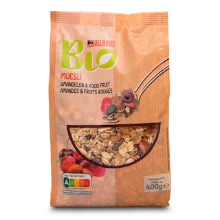 Delhaize | Muesli | Amandelen & rood fruit | Bio 