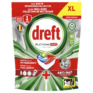 Dreft | Platinum + | 40 Vaatwastabletten | ADW | Platinum + 