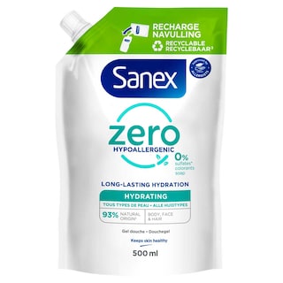 Sanex | Zero | Douche | Zero | Normale huid | Navulling 50 cl