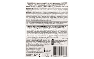 Delhaize | Filet de poulet | Jalapeno | Tranches 125 gr