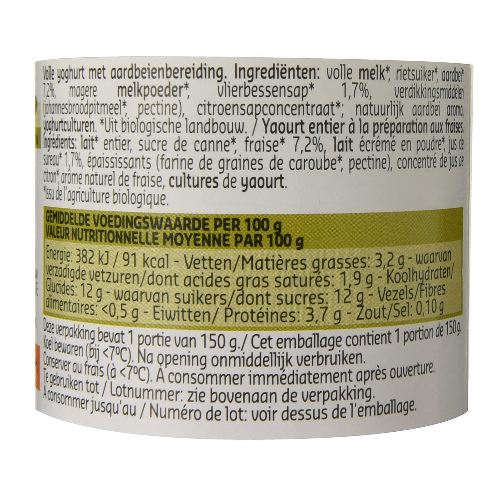 Delhaize | Bio | Yaourt | Fraise |  3+1 | Bio 