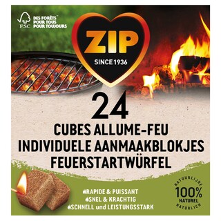 Zip | Natuurlijke aanmaakblokjes | Eco 24 st