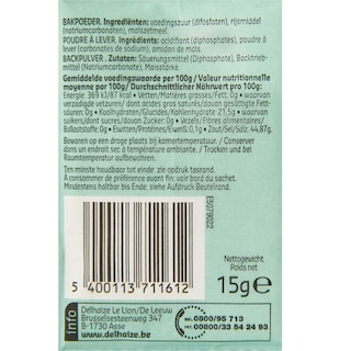 Delhaize | Levure chimique 