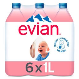 Evian | Mineraalwater | Niet bruisend | PET 6 x 1 l
