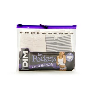 Dim | Paris | Hipter Pocket cot Fant | witte streep | 40/42 