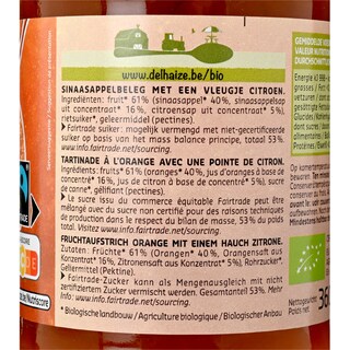 Delhaize | Bio | Confituur | Sinaasappel | Bio | FT 