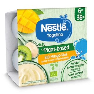 Nestlé | Yogolino | Dessert Végétal | Mangue Kiwi | 6M | Bio 4 x 90 gr