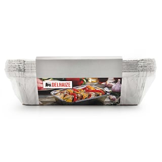 Delhaize | 10 Barquettes Aluminium + Couvercles | 1L 