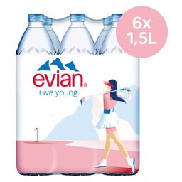 Evian | Eau minérale | Non pétillante | PET 6 x 1,5 l
