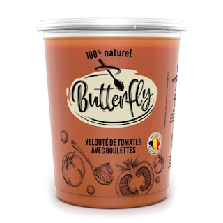 Butterfly | Soupe | Crème de tomates | Boulettes de viande 
