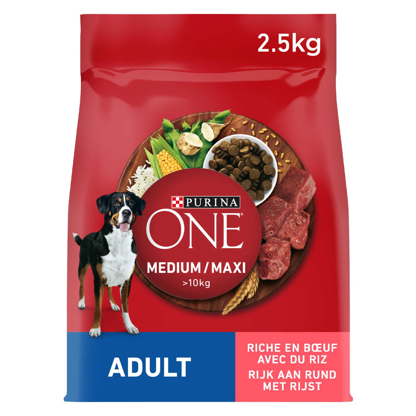 Purina ONE Hondenvoeding | Medium&Maxi | Brokjes | Rund