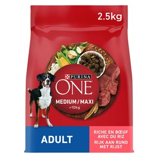 Purina ONE | Hondenvoeding | Medium&Maxi | Brokjes | Rund 2,5 kg
