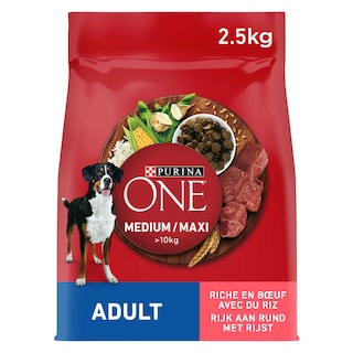 Purina ONE | Hondenvoeding | Medium&Maxi | Brokjes | Rund 
