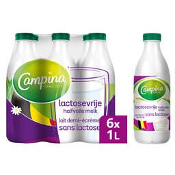 Campina | Lait | Demi-écrémé | Sans Lactose 6 x 1 l