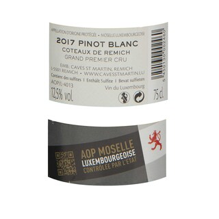 Luxembourg - Luxemburg | Moselle | Pinot Blanc G.P.C Coteaux de Remich 2017 