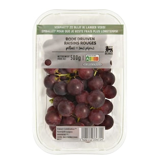 Delhaize | Druiven | Rode | Pitloos 500 gr