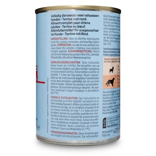 Delhaize | Aliment chien | Terrine | Adult | Boeuf 