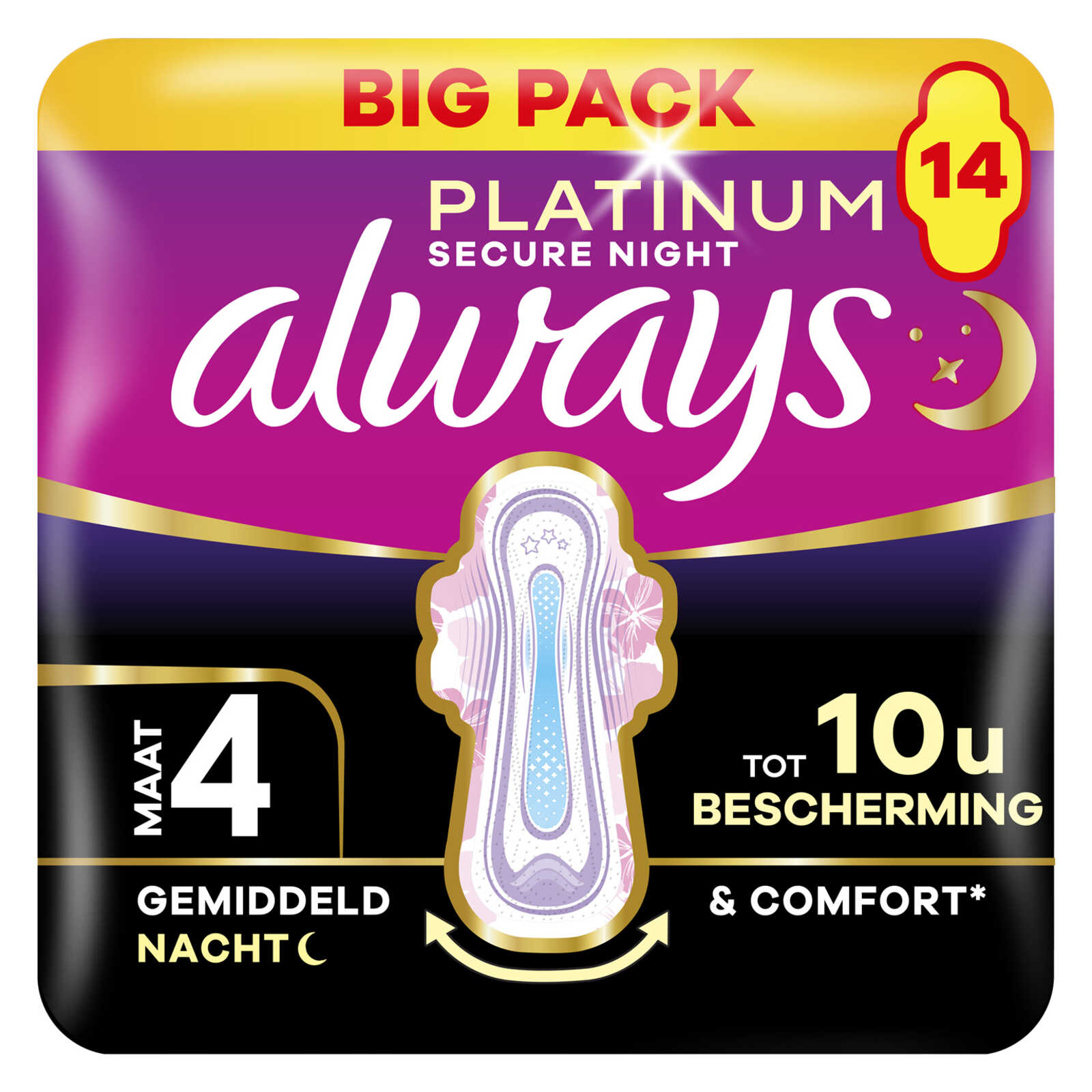 Always Maandverbanden | Secure Nacht | Met Vleugel