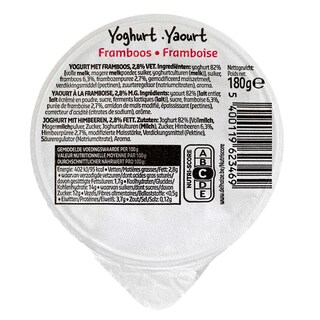 Delhaize | Yoghurt | Vol | Framboos 180 gr